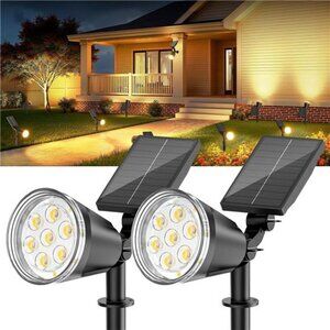 Solar Spot Lights Outdoor Waterproof: 1000LM Big Adjustable Spotlight - 2-in-1